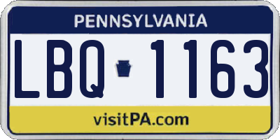 PA license plate LBQ1163