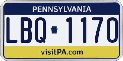 PA license plate LBQ1170