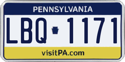 PA license plate LBQ1171