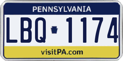 PA license plate LBQ1174