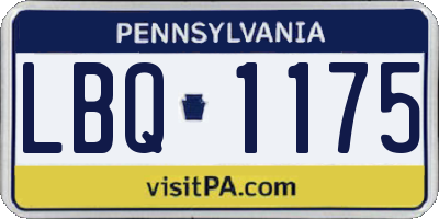 PA license plate LBQ1175