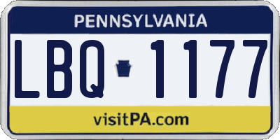PA license plate LBQ1177