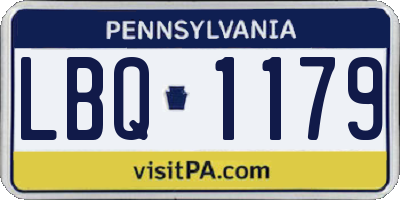 PA license plate LBQ1179