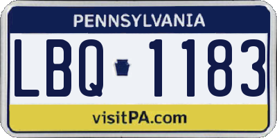 PA license plate LBQ1183