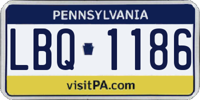 PA license plate LBQ1186