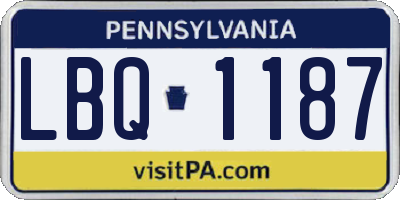 PA license plate LBQ1187
