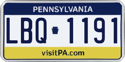 PA license plate LBQ1191