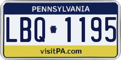 PA license plate LBQ1195