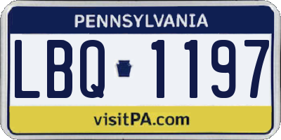 PA license plate LBQ1197