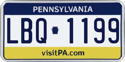 PA license plate LBQ1199