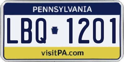 PA license plate LBQ1201