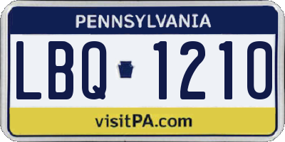 PA license plate LBQ1210
