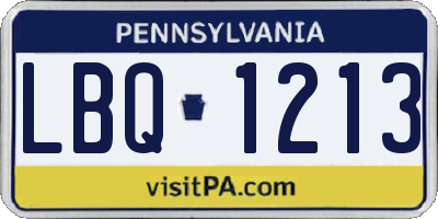 PA license plate LBQ1213