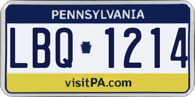 PA license plate LBQ1214