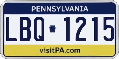 PA license plate LBQ1215