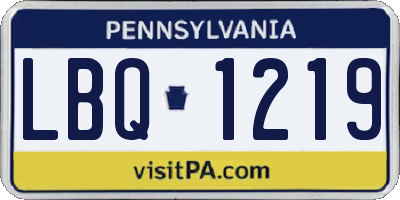 PA license plate LBQ1219