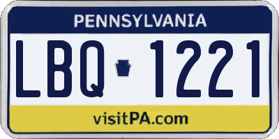 PA license plate LBQ1221