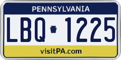 PA license plate LBQ1225