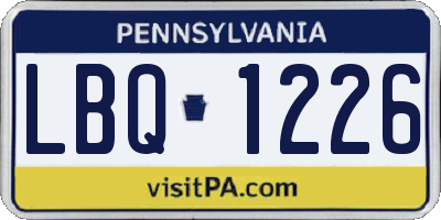 PA license plate LBQ1226
