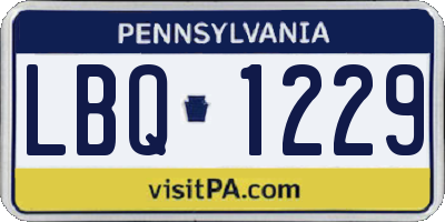 PA license plate LBQ1229