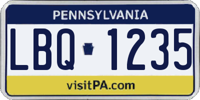 PA license plate LBQ1235