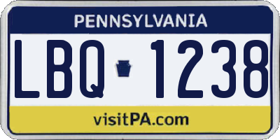PA license plate LBQ1238