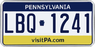 PA license plate LBQ1241