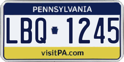 PA license plate LBQ1245