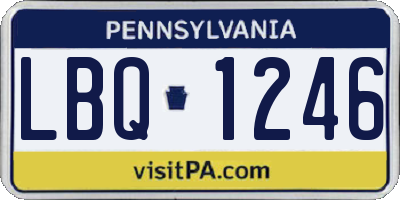 PA license plate LBQ1246