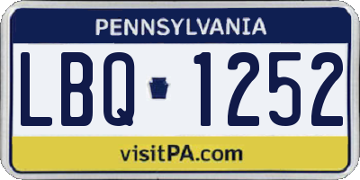 PA license plate LBQ1252