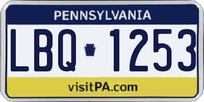 PA license plate LBQ1253