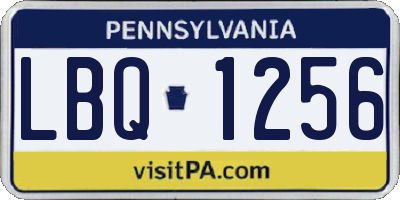 PA license plate LBQ1256
