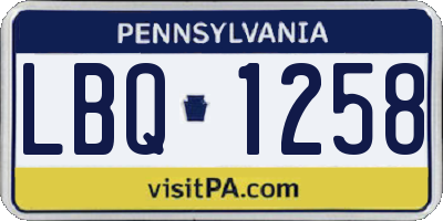 PA license plate LBQ1258