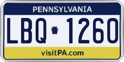 PA license plate LBQ1260