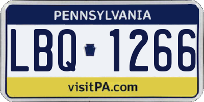 PA license plate LBQ1266