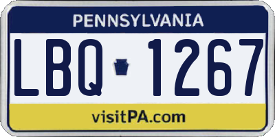 PA license plate LBQ1267