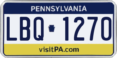 PA license plate LBQ1270