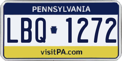 PA license plate LBQ1272