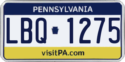 PA license plate LBQ1275