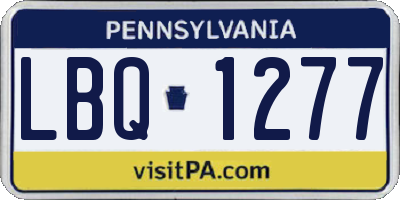 PA license plate LBQ1277