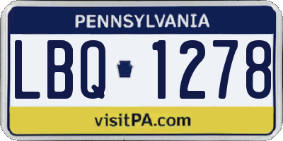 PA license plate LBQ1278