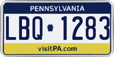PA license plate LBQ1283