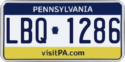 PA license plate LBQ1286