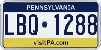 PA license plate LBQ1288