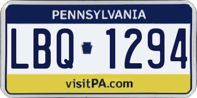PA license plate LBQ1294
