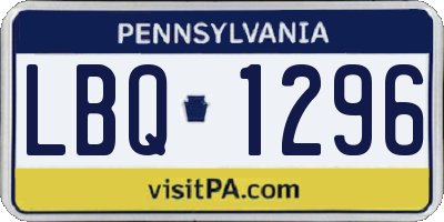 PA license plate LBQ1296