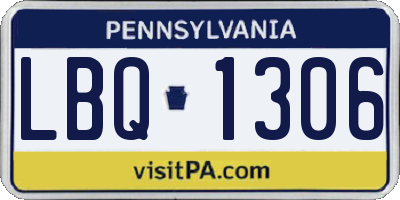 PA license plate LBQ1306