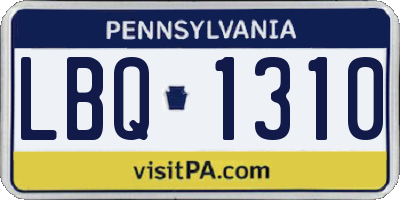 PA license plate LBQ1310