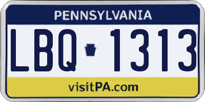 PA license plate LBQ1313