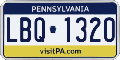 PA license plate LBQ1320